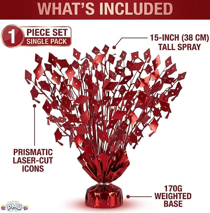 PMU Red Graduation Balloon Weights, Graduation Centerpieces - Image 3