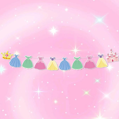 Princess Birthday Banner Princess Party Bunting Banner Garland Dress Theme - Image 9