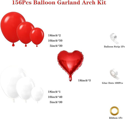 Red White Balloon Garland Arch Kit - Image 2