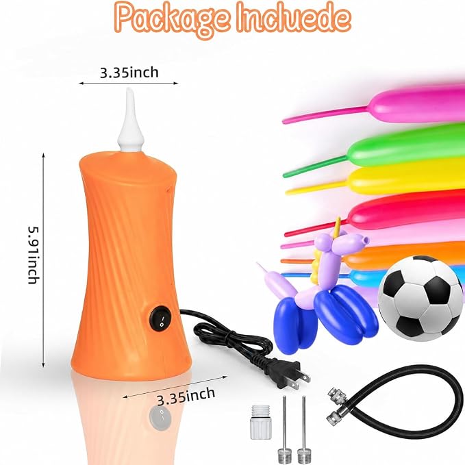 260 Balloon Pump Electric, Portable Automatic Dual Nozzle Inflator - Image 2