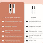 Hair Straightener Brush, Portable Cordless Straightening Brush for Travel, Negative Ion Hot Comb Hair Straightener with 9 Temps for Women, Anti-Scald Ceramic, Fast Charge