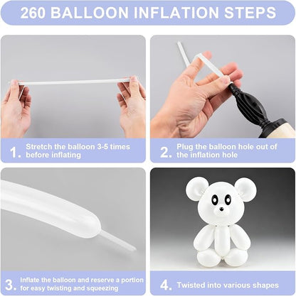 260 Balloons 100 PCS White - Image 5