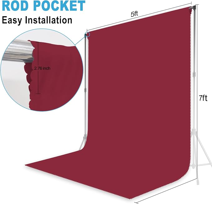 Burgundy Photography Backdrop for Photoshoot, 5x7 FT | Versatile Studio Photo - Image 2