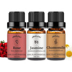 yethious Rose Jasmine Chamomile Essential Oil Set Organic 100% Pure Aromatherapy Oil for Diffuser, Soap, Candle Making 3 X 10ML