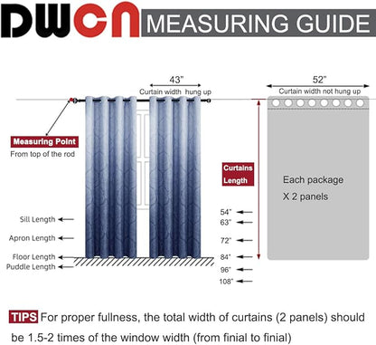 DWCN Navy Ombre Room Darkening Curtains - Image 7