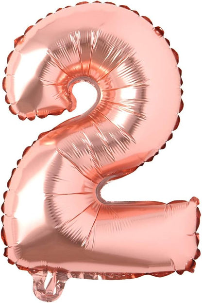 16" inch Single Rose Gold Alphabet Letter number Balloons Aluminum Hanging Foil by REIANS