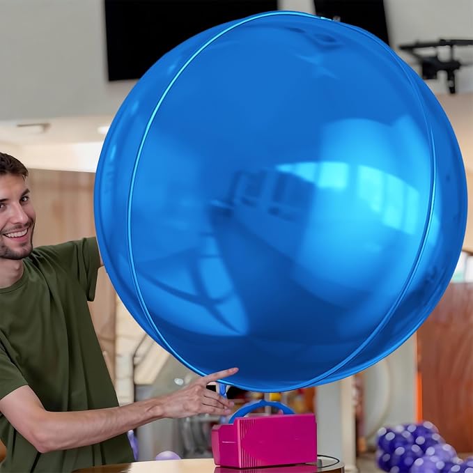 50 Inch Giant Dark Blue Round Foil Balloons - Image 4