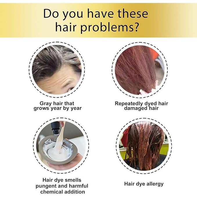 200 ML Natural Plant Hair Dye, Pure Plant Extract for Grey Hair Color Bubble Dye (Coffee)