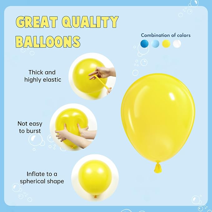 60pcs Blue and Yellow Balloons - Image 3