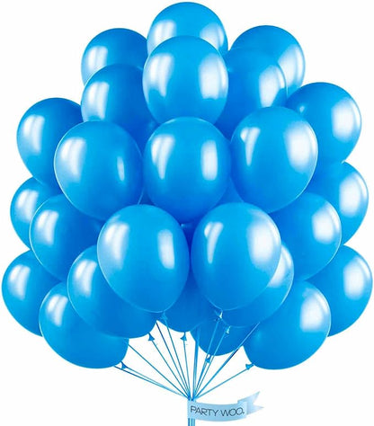 PartyWoo Pearl Blue Balloons 50pcs Sky Blue Latex Helium Balloons 12 Inch | by PartyWoo