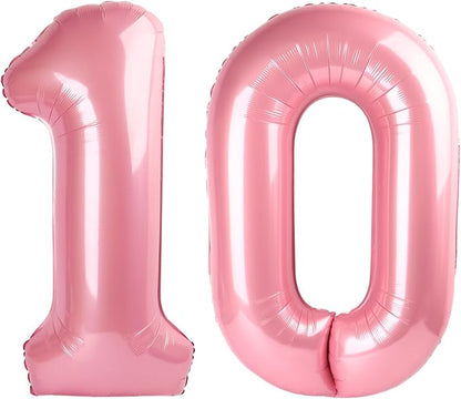 Number Balloons 10 Balloon 40 inch Pink by Enyeopd