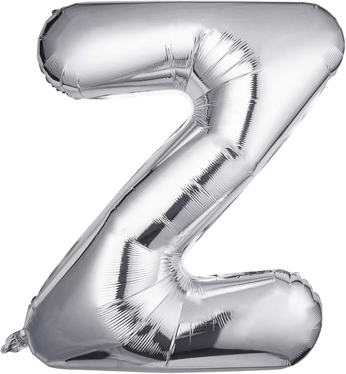 Single Aluminum Hanging Foil Film Silver Letter Balloons Z 40 Inch | by FFNIU