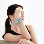 THXSILK Hair Silk Scrunchies with Bow for Women Pure Mulberry Silk Hair Cute Ring Ties Scrunchies for Girls Women's Thick Hair, Light Blue, 2.8"