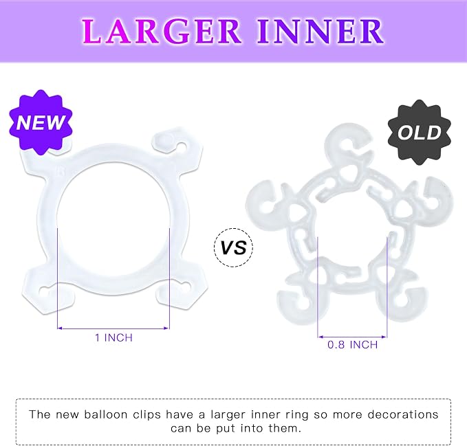 YALLOVE 150-Pack White Balloon Arch Quad Connector Clips | DIY Flower Shape - Image 3