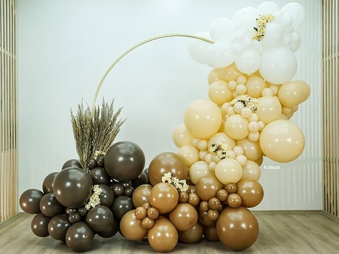 KBZVNAF Brown Latex Party Balloons 50 Pack 12 inch | Light Brown Helium Balloons - Image 3