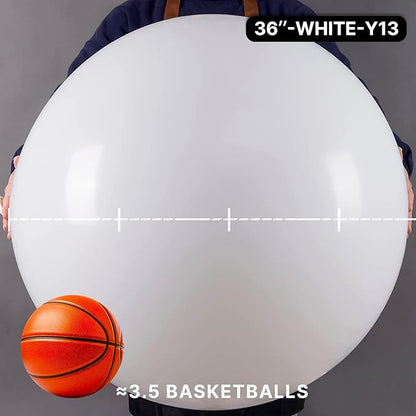 PartyWoo White Balloons 4pcs Matte 36 Inch Large Jumbo Giant Latex Balloons | - Image 2