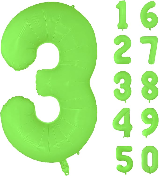 Fluorescent Green Number Balloon 40 inch Giant Foil Helium Balloons Green by Yeodong