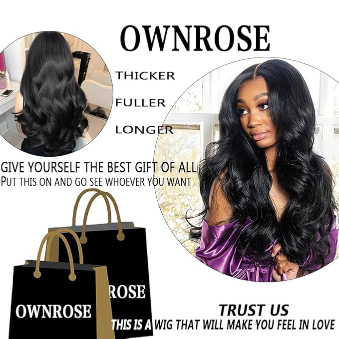 13x6 Body Wave Lace Front Wigs Human Hair Pre Plucked 200% Density HD Lace Front Wigs Human Hair for Women 10A Glueless Wig 26 Inch