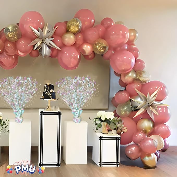 PMU 12 Pack Bursting Star Metallic Foil Spray Centerpiece- Opal Iridescent - Image 6