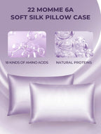 Mulberry Silk Pillowcase for Hair and Skin, SGMSILK 22 Momme Natural Silk Pillow Cases with Zipper, 6A Soft and Smooth Single Sided Pure Silk Pillow Cover (Light Purple, Queen 20"x30")