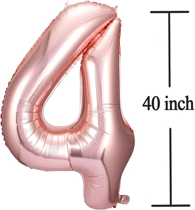 Rose Gold 40 Number Balloons Big Giant Jumbo Large Number 40 Foil Mylar Balloons - Image 2