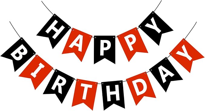 Happy Birthday Banner Sign, Birthday Garland Wall Door Hanging Banners Flag by Unknown