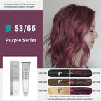 PureStyle 100g Professional Permanent Hair Color Dye Cream Ammonia Free, Long Lasting Deep Purple Color, Natural Shine, For All Hair Types Easy At Home Application (S3/66 Deep Purple)