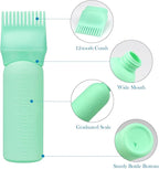 Cosywell 3 Pack Root Comb Applicator Bottle 6 Ounce Hair Oil Bottle Hair Dye Applicator Brush for Hair Root Comb Color with Graduated Scale(Pink Blue Green)