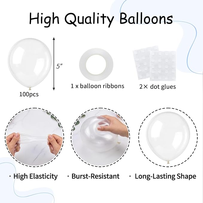 100pcs 5 Inch Small Clear Balloons Garland Arch Gap Fillers | 5” Mini - Image 2