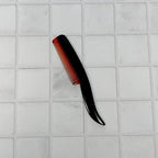 #88 Handmade Narrow Tooth Mustache Beard Comb Small Tortoise Havana Acetate Thick Coarse Fine Short Pocket Sized Facial Hair Grooming Tangle Free Beard Straightener Growth Care Styling Wet Comb