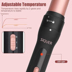 5 in 1 Curling Wand Set - SIQUER Curling Iron Set 1/2 to 1 1/4 Inch Beach Waves Wands 1 1/2 Inch Thermal Brush Fast Heating Up Hair Curlers for Women with Protective Gloves Clamps (Rose, Black)