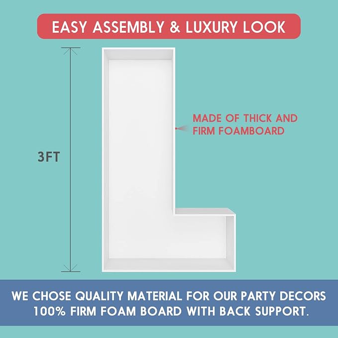 3FT Tall Mosaic Balloon Frame Letters Big Marquee Light Up Letters DIY Kit - Image 2