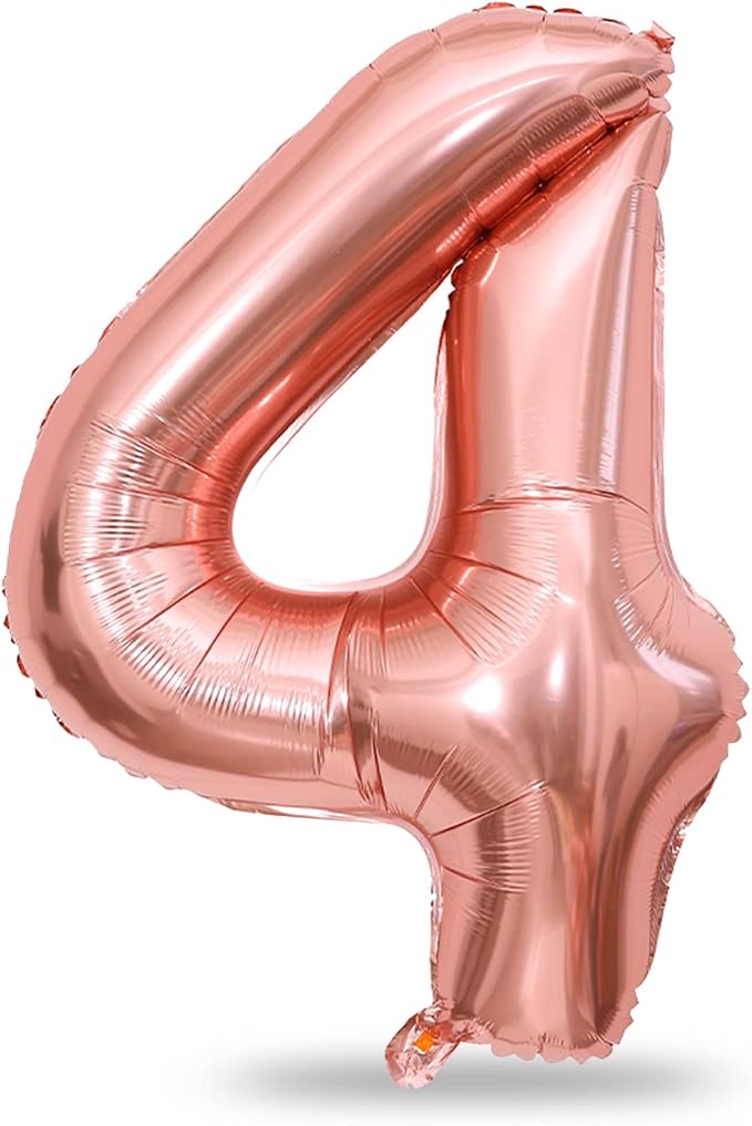 40 Inch Rose Gold Number 4 Balloon by Lingqiang