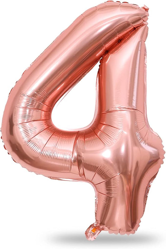 40 Inch Rose Gold Number 4 Balloon by Lingqiang