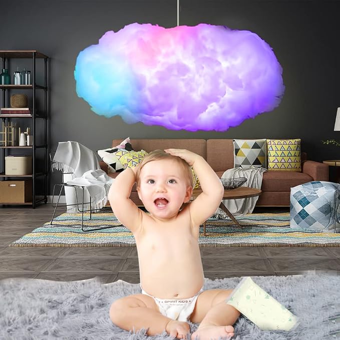 3D Big Cloud lightning Light Kit Music Sync Warm White Multicolor lightning - Image 6