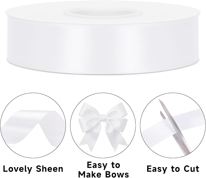 KINGLAKE White Satin Ribbon - Image 3
