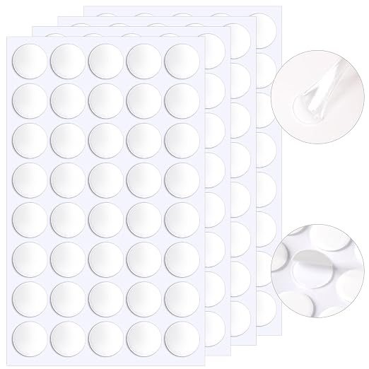 JANYUN 140 Pcs Clear Sticky Tack Dots, 25 mm Putty Clear Tape by JANYUN