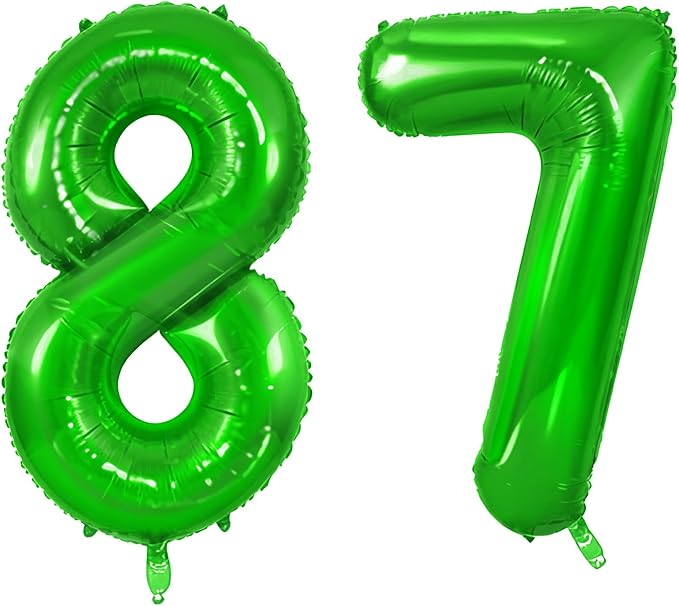 Number 87 Balloons for 87th Birthday Party Decorations, 0-100 Large No.87 by Joycard