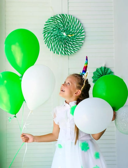 Green and White Balloons, Dark Green Balloons and White Balloons | 60 Pcs 12 - Image 5