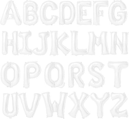 16 Inch White Letter Balloons Mylar Foil Alphabet Letter A-Z Balloons Set by LIOZEOKUN