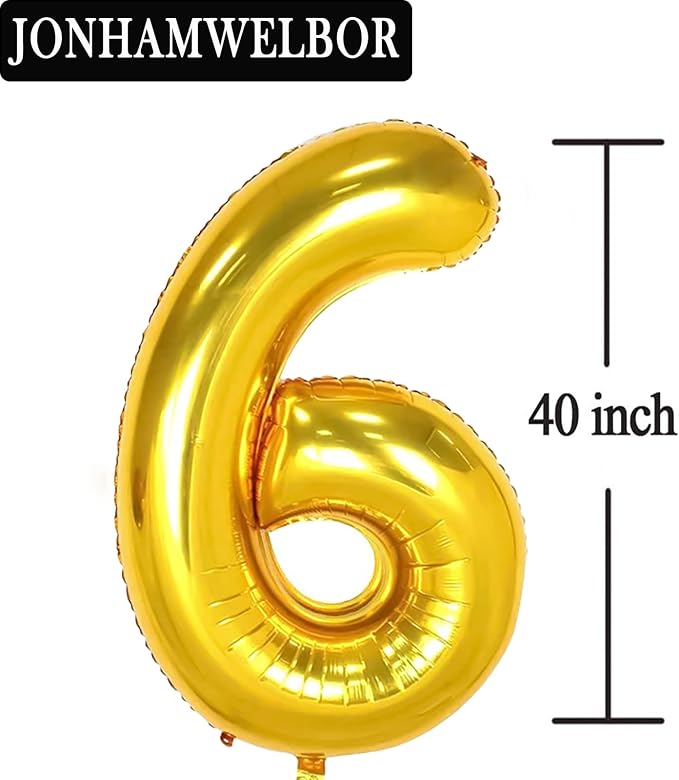 Jonhamwelbor 60 Number Balloons Gold Big Giant Jumbo Number 60 Foil Mylar - Image 2