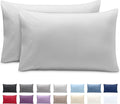 Bare Home Microfiber Pillow Cases - Queen Size Set of 2 - Cooling Pillowcases - Double Brushed - Easy Care - Envelope Closure (Queen Pillowcase Set of 2, Cloud Grey)