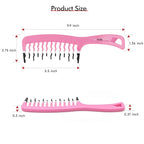 Big Hair Tools Extra Large Wide Tooth Comb for Thick, Curly, Wavy or Long Hair - Frizz-Free Detangling Shower Comb - Big Hair Comb and Microfiber Scrunchie