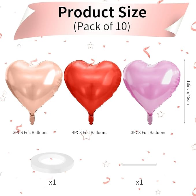 Rose Gold & Pink Heart Balloons - Image 2