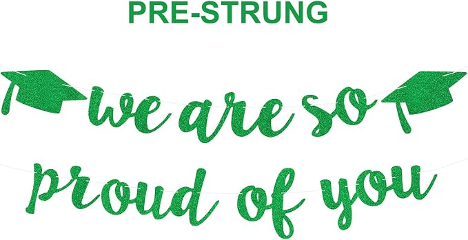 2026 Graduation Decorations Pre-Strung Blingbling We Are So Proud of You Banner by Unknown