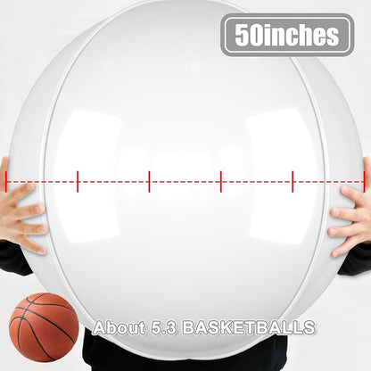 50 Inch Giant White Round Foil Balloons - Image 2