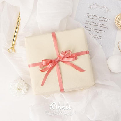 Ribbli Double Faced Rose Gold Satin Ribbon, 3/8” x Continuous 25 Yards - Image 2