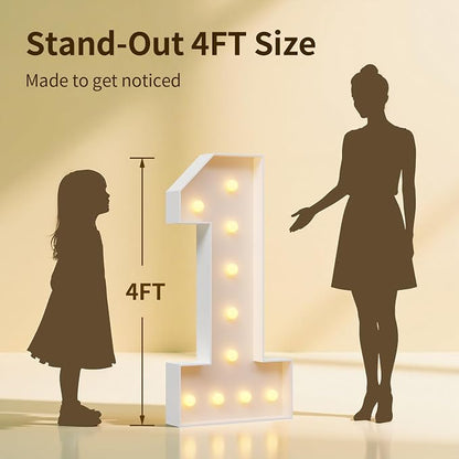 4FT Light Up Marquee Number 50 Warm White Light | Decorations - Image 2