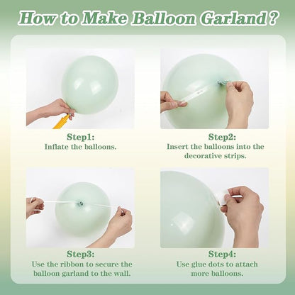 147pcs Sage Green Balloon Garland Arch Kit - Image 3