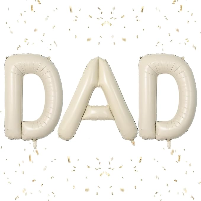 Cream DAD Letter Balloons, 40 Inch Letter Dad Foil Balloon Beige, Helium Big by Dagelar